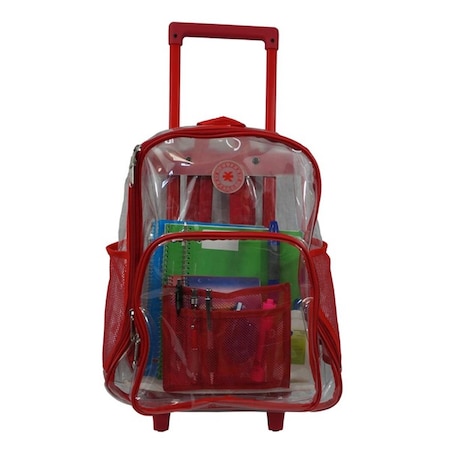 Harvest LM214 Rec Wheeled Deluxe 17 in. See-through Clear 0.5 mm. PVC Backpack HA585641